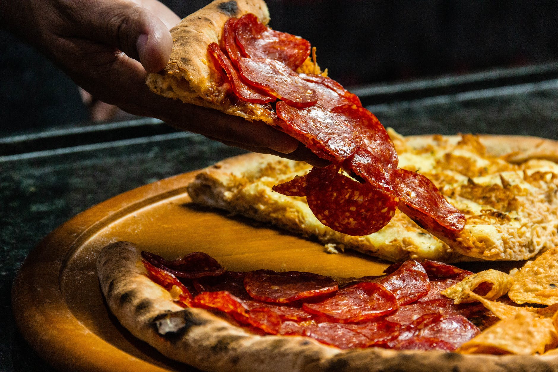 pizza, felie pizza, pizza salam